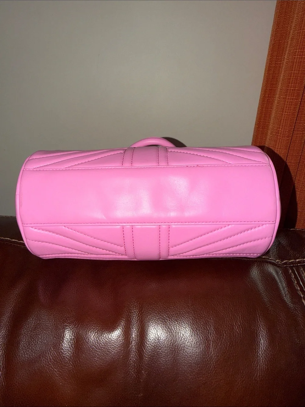 ‼️NEW Kurt Geiger Union Jack Barrel Pink Leather Satchel Crossbody Bag